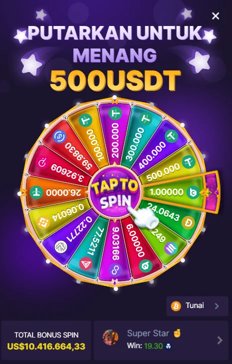 Putaran keberuntungan (Lucky spin) di BC.Game