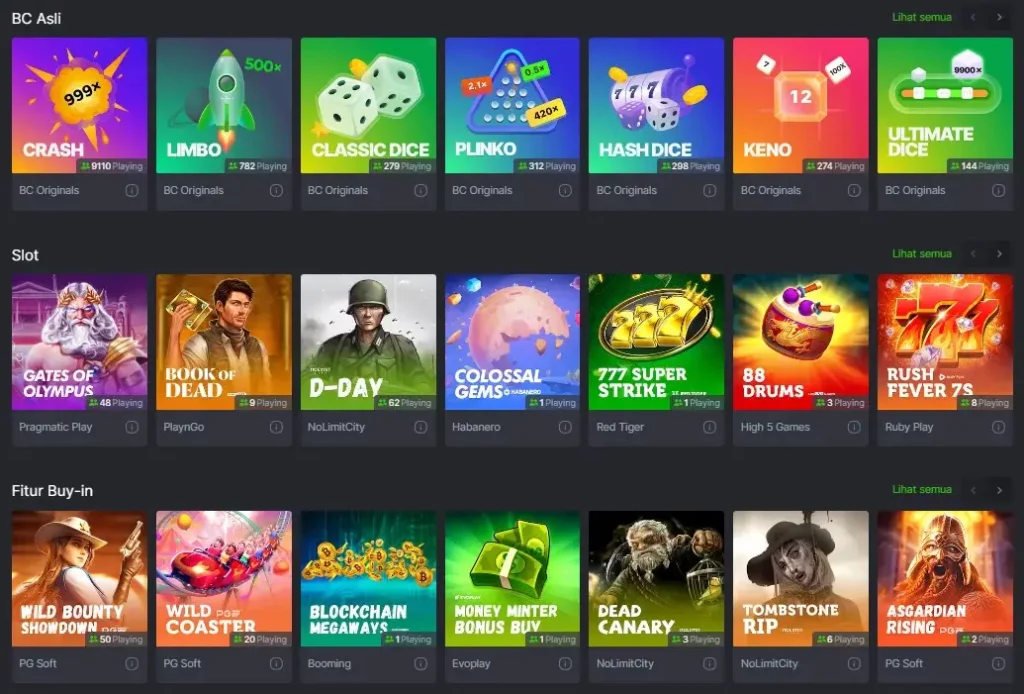 BC Game Permainan kasino